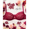 Soutien-gorge non rembourré dentelle bordeaux florale