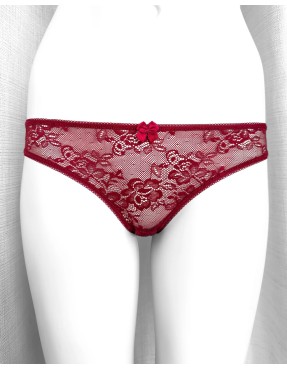 Slip dentelle bordeaux Agatea Passion – coupe classique féminine