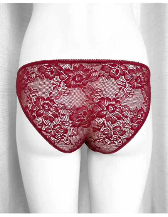 Slip dentelle bordeaux Agatea Passion – coupe classique féminine