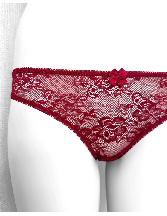 Slip dentelle bordeaux Agatea Passion – coupe classique féminine