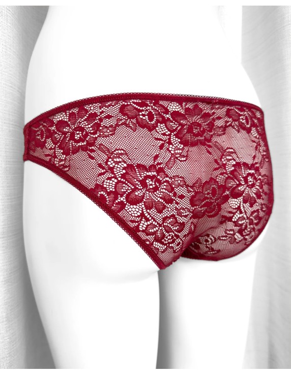 Slip dentelle bordeaux Agatea Passion – coupe classique féminine