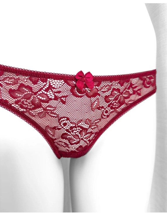 Brésilienne dentelle bordeaux Agatea Passion – coupe taille normale