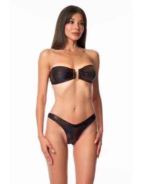 Bikini 2 pièces Fascia Ferretto Oro Bronze Foil - Acqua Di Cocco | Félicià Intima
