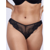 Tanga Dahalia rouge ou noir – Dentelle & confort | Valege | Félicià Intima