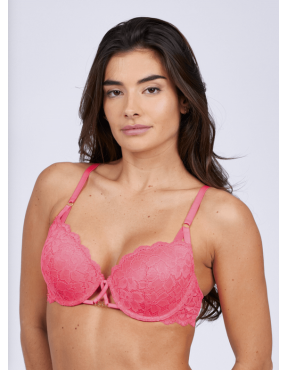 Soutien-gorge ROBYN rose Lipstick – Coques fines & dentelle – Valege