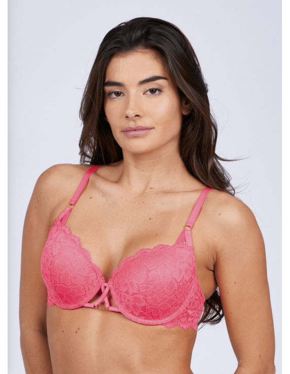 Soutien-gorge ROBYN rose Lipstick – Coques fines & dentelle – Valege
