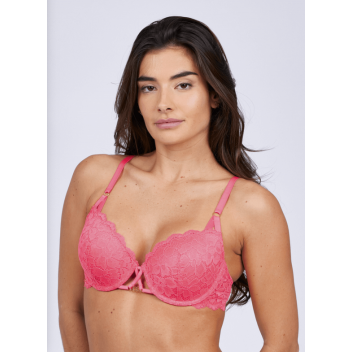 Soutien-gorge coques fines dentelle ROBYN rose Lipstick – Valege
