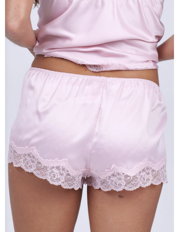 Shorty VIRGIN rose – Satin & dentelle sexy – Valege