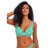 Haut de bikini Fiji Falls vert jade – Armatures et décolleté plongeant – Freya