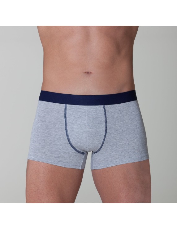 Boxer homme coton bio gris contrasté – DOT76 | Félicià Intima