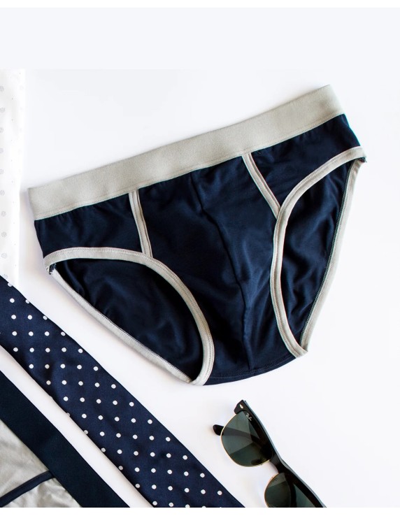 Slip homme coton bio bleu – DOT76 Classica Eleganza | Félicià Intima