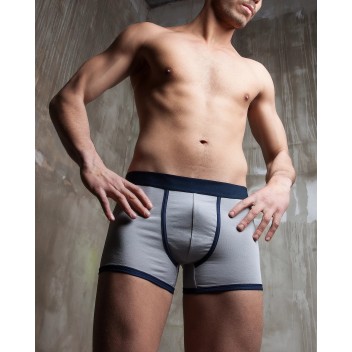 Boxer homme coton bio – DOT76 Classica Eleganza (bleu ou gris)