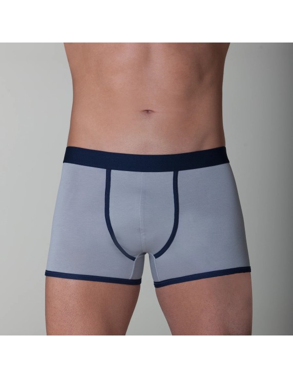 Boxer homme coton bio – DOT76 Classica Eleganza (gris ou bleu) | Félicià Intima