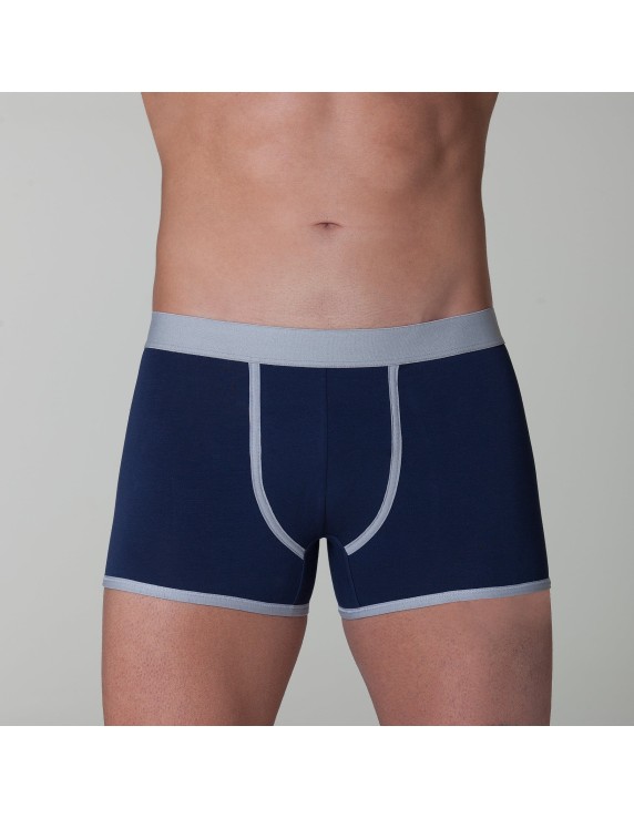 Boxer homme coton bio – DOT76 Classica Eleganza (gris ou bleu) | Félicià Intima
