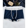 Boxer homme coton bio – DOT76 Classica Eleganza (gris ou bleu) | Félicià Intima