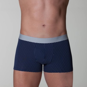 Boxer homme bleu coton bio à pois – DOT76
