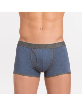 Boxer homme coton bio – DOT76 Melange bleu nuit ou kaki | Félicià Intima