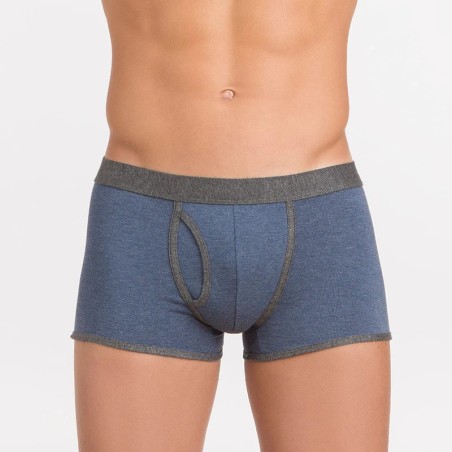 Boxer homme coton bio – DOT76 Melange bleu nuit ou kaki | Félicià Intima