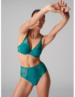 Culotte taille haute verte – Simone Pérèle Opaline | Félicià Intima