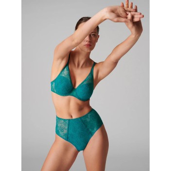 Culotte taille haute verte en dentelle – Simone Pérèle Opaline