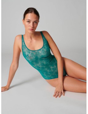 Body dentelle vert émeraude – Simone Pérèle Opaline | Félicià Intima