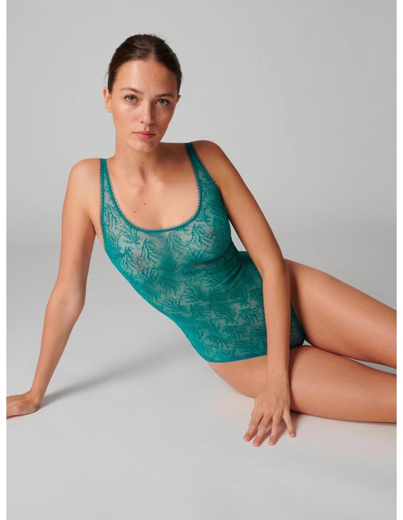 Body dentelle vert émeraude – Simone Pérèle Opaline | Félicià Intima