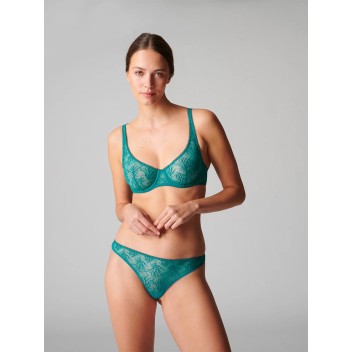 Tanga dentelle vert émeraude – Simone Pérèle Opaline