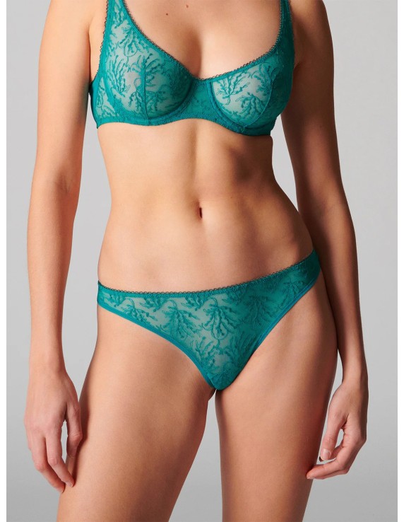 Tanga dentelle vert émeraude – Simone Pérèle Opaline | Félicià Intima