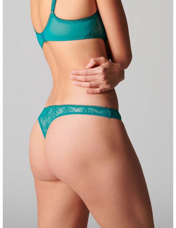 Tanga dentelle vert émeraude – Simone Pérèle Opaline | Félicià Intima