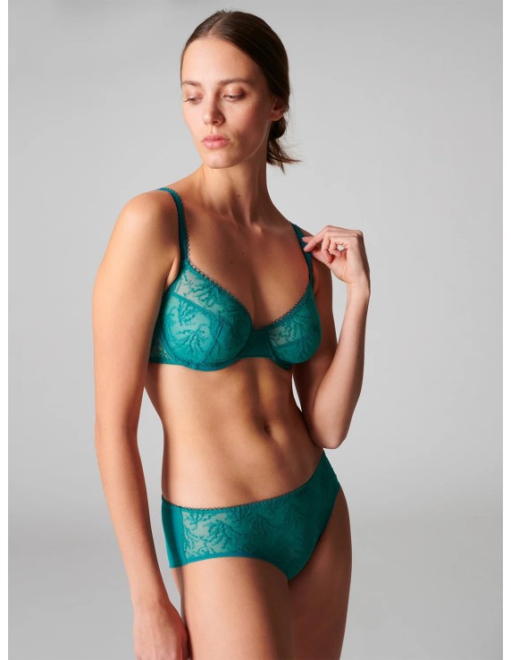 Shorty dentelle vert émeraude – Simone Pérèle Opaline | Félicià Intima
