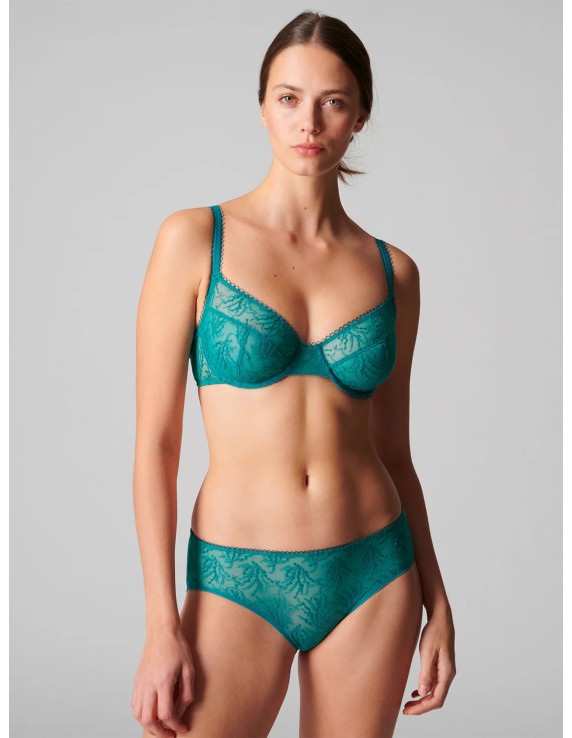 Shorty dentelle vert émeraude – Simone Pérèle Opaline | Félicià Intima