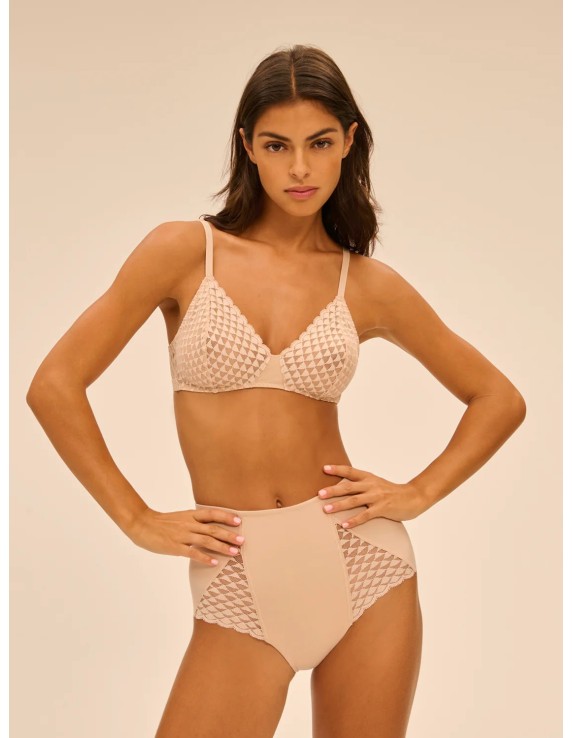 Culotte taille haute gainante – Subtile peau rosée | Félicià Intima
