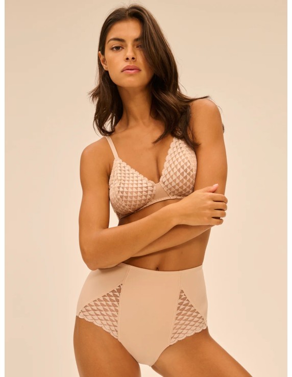 Culotte taille haute gainante – Subtile peau rosée | Félicià Intima