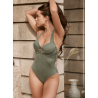Maillot 1 pièce kaki Ginshine – Valege | S à XL | Félicià Intima