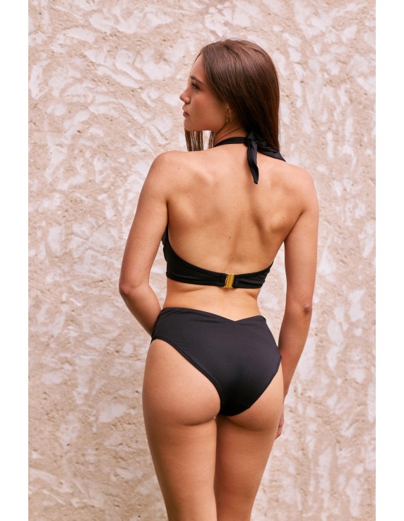Bas de maillot GinShine noir – Culotte taille haute Valege | Félicià Intima