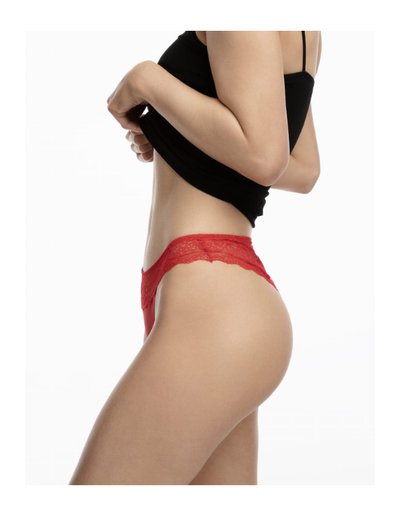 Brésilien en dentelle rouge Salsa Brasil – effet jambes longues & fesses galbées