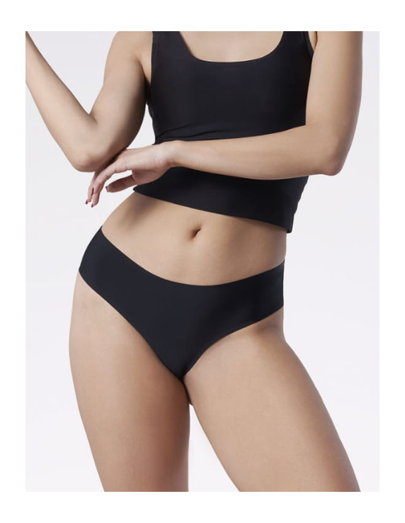 Tanga brésilien noir – dentelle raffinée et invisibilité parfaite