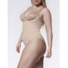 Body gainant beige 219 Basic – ouvert sur la poitrine, invisible sous les vêtements