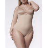 Body gainant beige 219 Basic – ouvert sur la poitrine, invisible sous les vêtements