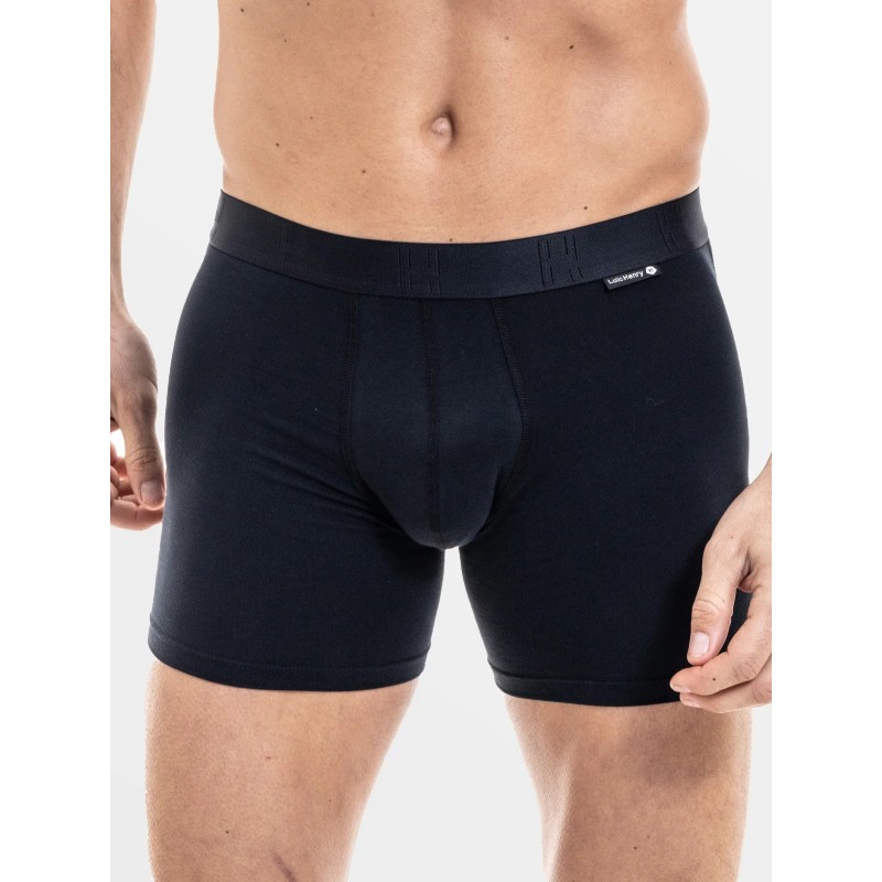 Boxer coton All Black – Loïc Henry KBD001N2 | Sous-vêtement homme