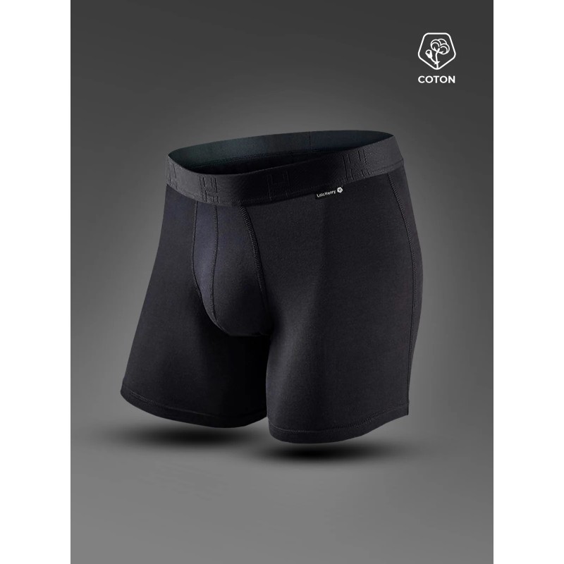 Boxer coton All Black – Loïc Henry KBD001N2 | Sous-vêtement homme