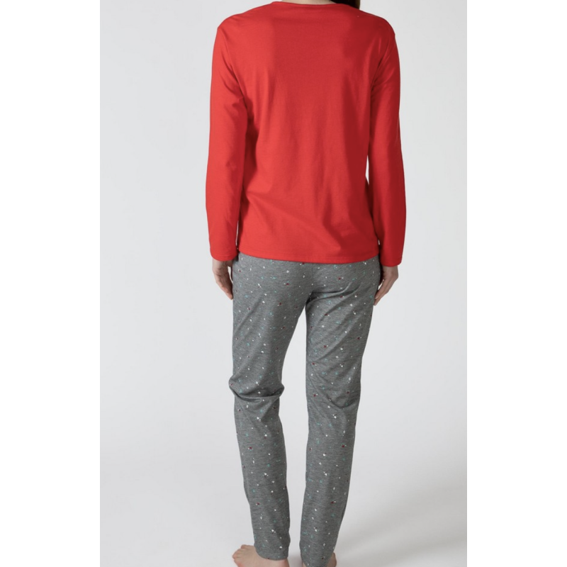 Pyjama long doux rouge – Massana