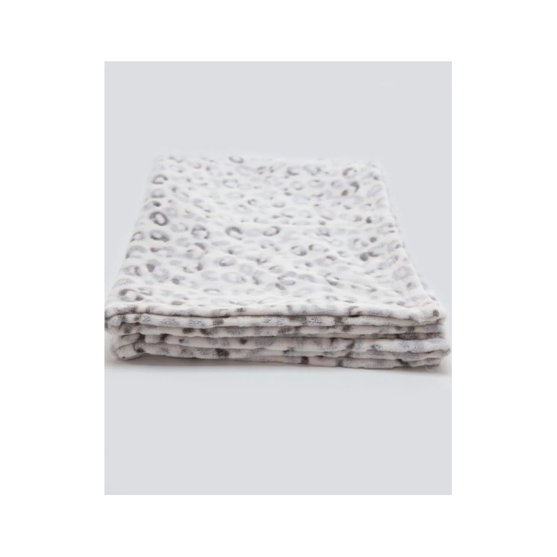 Plaid motif léopard blanc – Massana Plaid motif léopard blanc – Massana