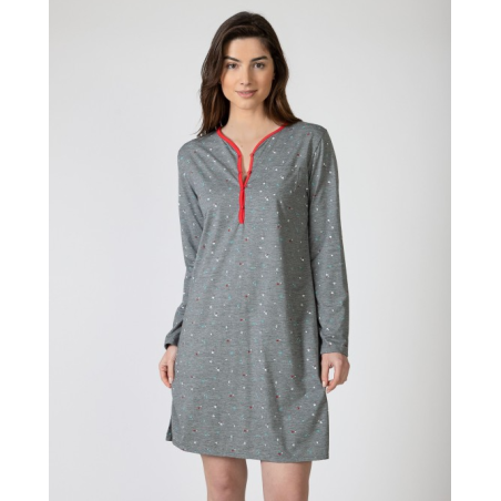 Liquette imprimée grise manches longues – Massana