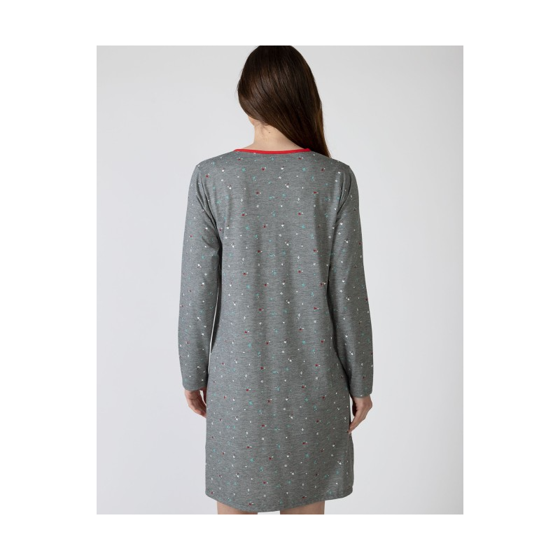 Liquette imprimée grise manches longues – Massana