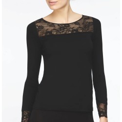 T‑shirt manches longues Micromodal noir – Avet