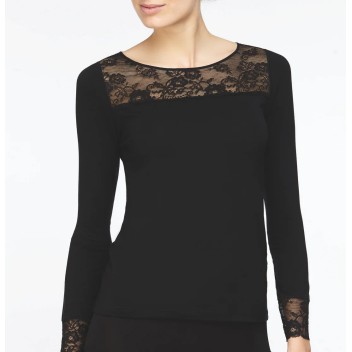 T‑shirt manches longues Micromodal noir – Avet