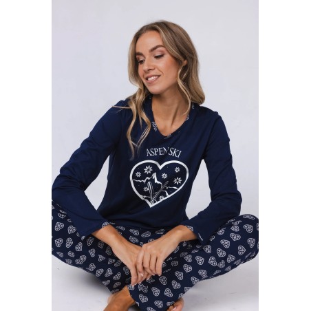 Pyjama Aspen Ski bleu cœur – Rebelle Pastunette