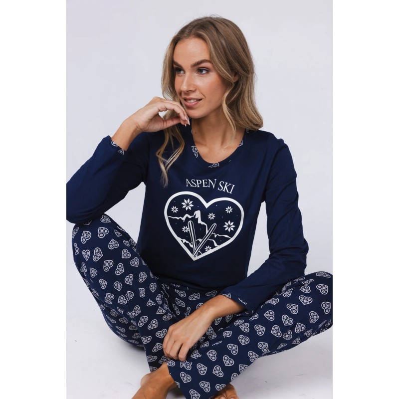 Pyjama Aspen Ski bleu cœur – Rebelle Pastunette