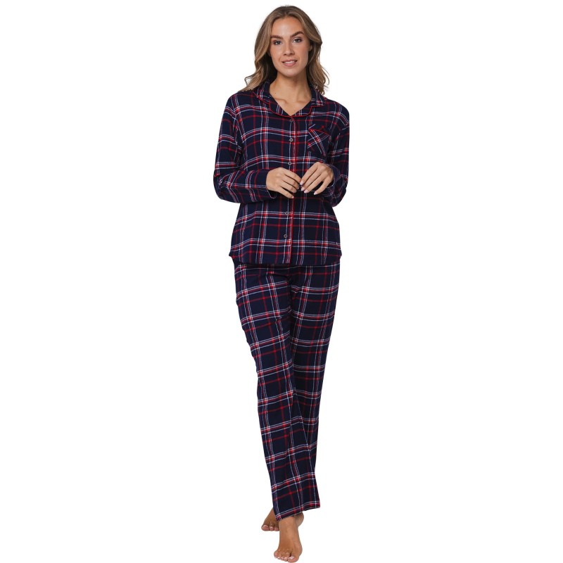 Pyjama Aspen Ski bleu carreaux rouges – Rebelle Pastunette